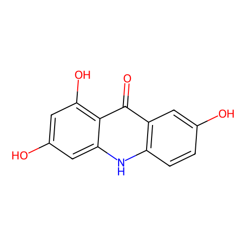 1,3,7-Trihydroxy-10H-acridin-9-one structure
