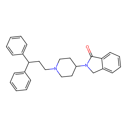2-(1-(3,3-diphenylpropyl)-4-piperidinyl)-2,3-dihydro-1H-isoindol-1-one structure