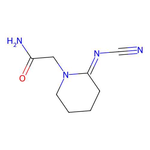 2-(2-Cyanoiminopiperidin-1-yl)acetamide structure