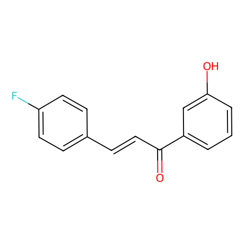 (E)-3-(4-fluorophenyl)-1-(3-hydroxyphenyl)prop-2-en-1-one structure