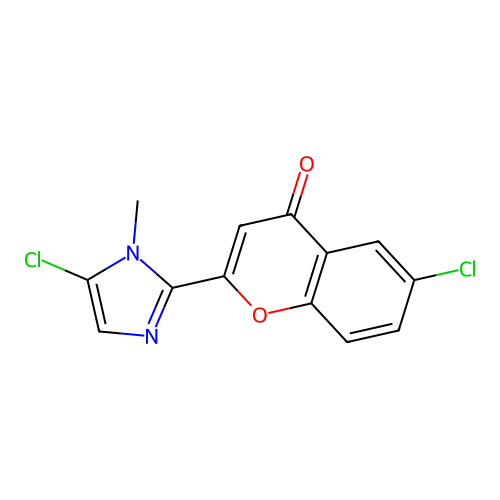 6-chloro-2-(5-chloro-1-methyl-1H-imidazol-2-yl)-4H-chromen-4-one structure