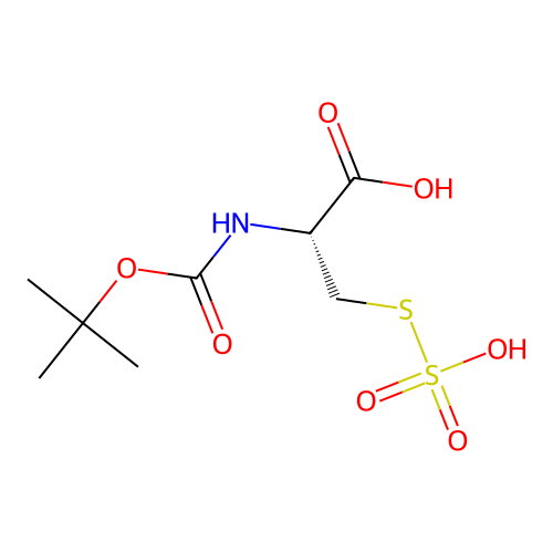 (2R)-2-[(2-methylpropan-2-yl)oxycarbonylamino]-3-sulfosulfanylpropanoic acid structure