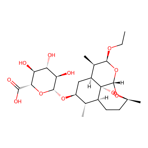 (2S,3S,4S,5R,6R)-6-[[(1R,4S,5S,6S,8S,9R,10S,12R,13R)-10-Ethoxy-1,5,9-trimethyl-11,14,15,16-tetraoxatetracyclo[10.3.1.04,13.08,13]hexadecan-6-yl]oxy]-3,4,5-trihydroxyoxane-2-carboxylic acid structure