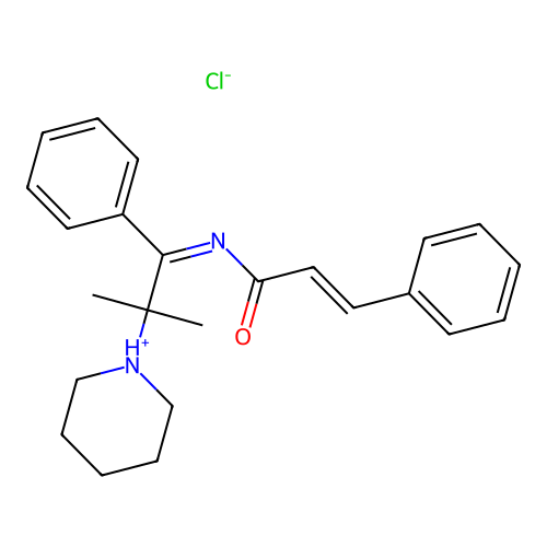 N-(alpha-(1-Methyl-1-piperidinoethyl)benzilidene)cinnamamide monohydrochloride structure