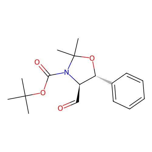 tert-Butyl (4S,5R)-4-formyl-2,2-dimethyl-5-phenyloxazolidine-3-carboxylate structure