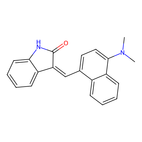 3-(4-Dimethylamino-naphthalen-1-ylmethylene)-1,3-dihydro-indol-2-one structure