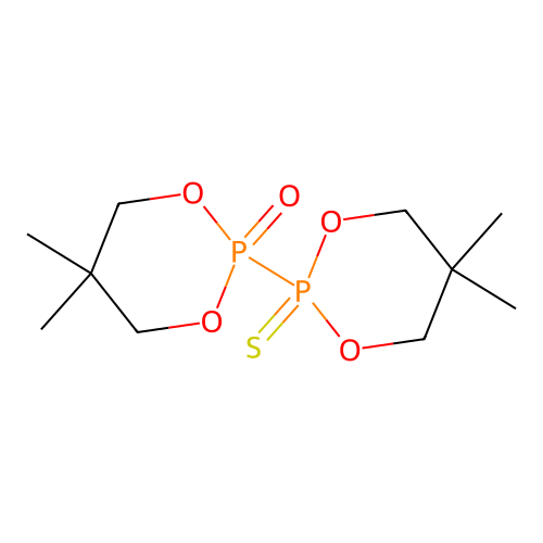 2,2'-Bi-1,3,2-dioxaphosphorinane, 5,5,5',5'-tetramethyl-, 2-oxide 2'-sulfide structure