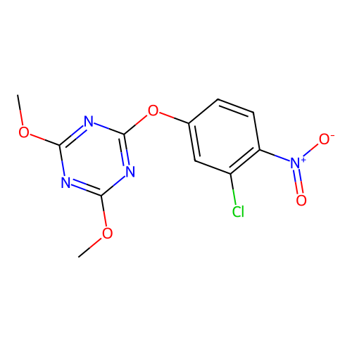 2-(3-Chloro-4-nitrophenoxy)-4,6-dimethoxy-1,3,5-triazine structure