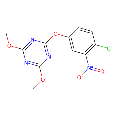 2-(4-Chloro-3-nitrophenoxy)-4,6-dimethoxy-1,3,5-triazine structure
