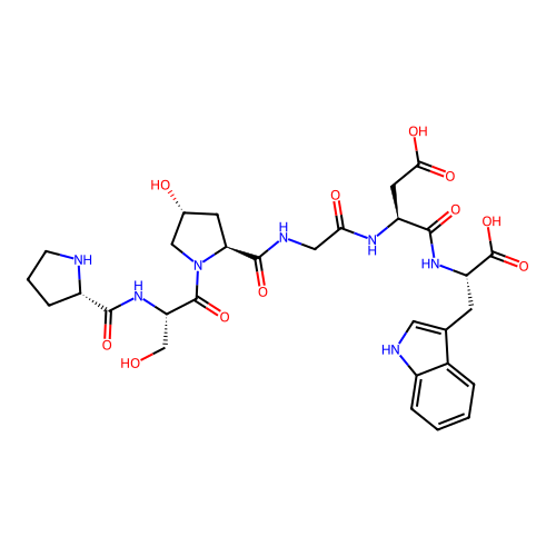 H-Pro-Ser-Hyp-Gly-Asp-Trp-OH structure