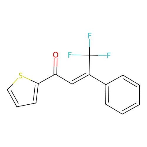 4,4,4-Trifluoro-3-phenyl-1-(2-thienyl)-2-buten-1-one structure