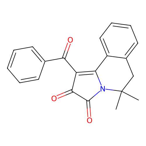 5,5-Dimethyl-1-(phenylcarbonyl)-5,6-dihydropyrrolo[2,1-a]isoquinoline-2,3-dione structure