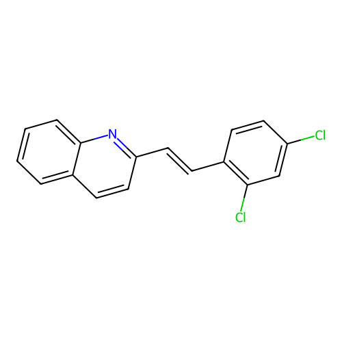 2-[(E)-2-(2,4-dichlorophenyl)ethenyl]quinoline structure