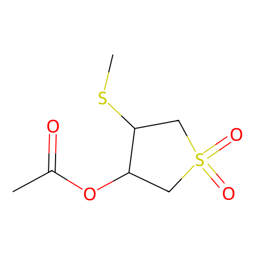 4-Methylthio-1,1-dioxothiolan-3-yl acetate structure