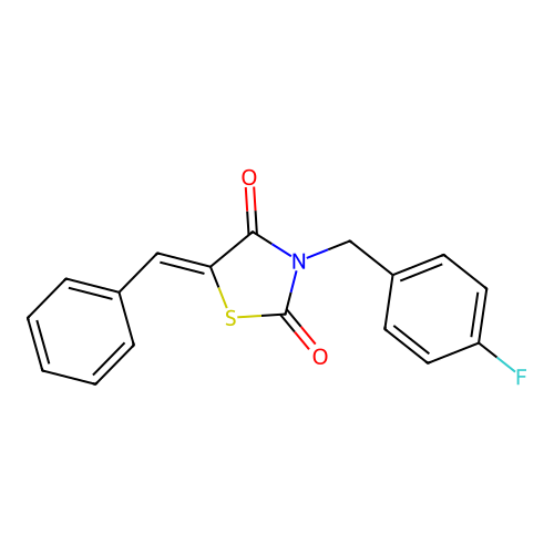 5-Benzylidene-3-[(4-fluorophenyl)methyl]-1,3-thiazolidine-2,4-dione structure