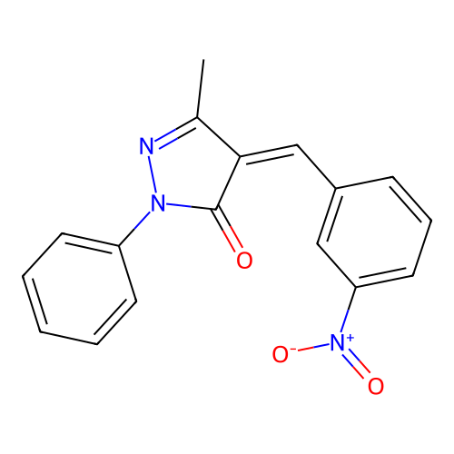 (Z)-3-methyl-4-(3-nitrobenzylidene)-1-phenyl-1H-pyrazol-5(4H)-one structure