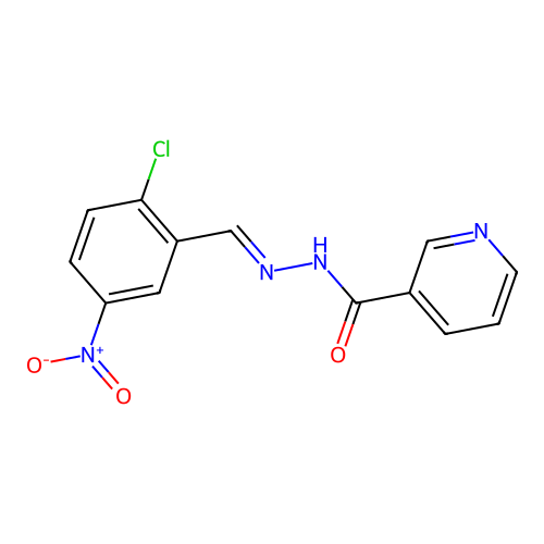 N'-[(E)-(2-chloro-5-nitrophenyl)methylidene]pyridine-3-carbohydrazide structure