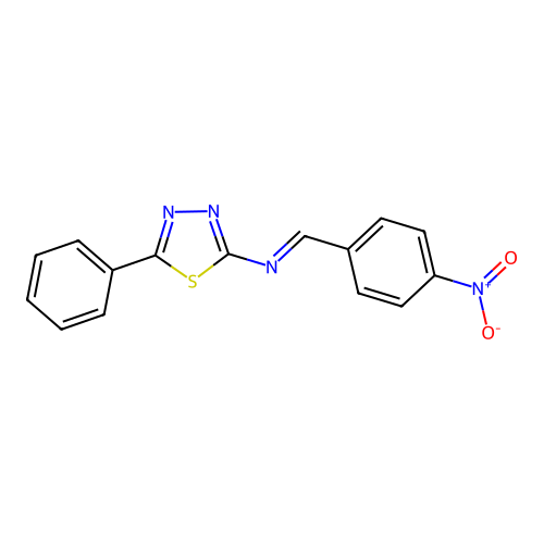 2-({4-Nitrobenzylidene}amino)-5-phenyl-1,3,4-thiadiazole structure