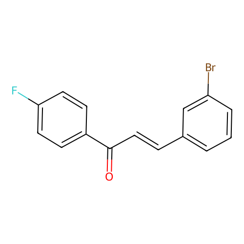 (E)-3-(3-bromophenyl)-1-(4-fluorophenyl)prop-2-en-1-one structure