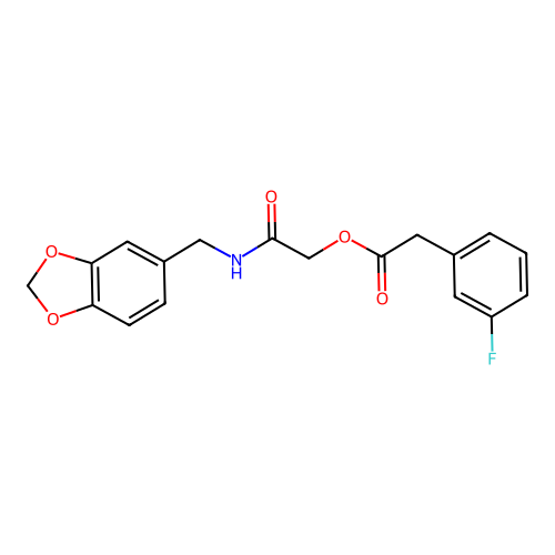 [2-(1,3-Benzodioxol-5-ylmethylamino)-2-oxoethyl] 2-(3-fluorophenyl)acetate structure