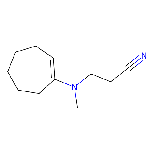 3-[Cyclohepten-1-yl(methyl)amino]propanenitrile structure