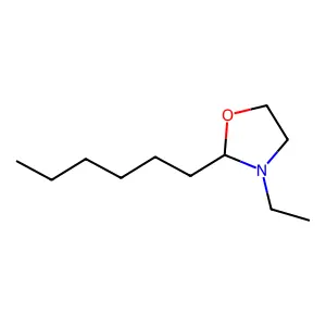 3-Ethyl-2-hexyl-1,3-oxazolidine structure