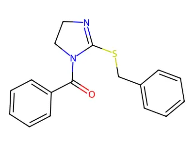 (2-(benzylthio)-4,5-dihydro-1H-imidazol-1-yl)(phenyl)methanone structure
