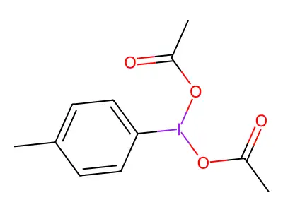 Bis(acetyloxy)(4-methylphenyl)-lambda~3~-iodane structure
