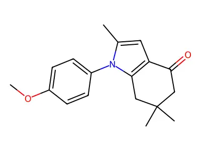 1-(4-methoxyphenyl)-2,6,6-trimethyl-4,5,6,7-tetrahydro-1H-indol-4-one structure