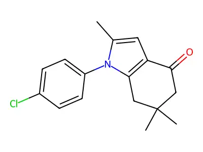 1-(4-chlorophenyl)-2,6,6-trimethyl-1,5,6,7-tetrahydro-4H-indol-4-one structure