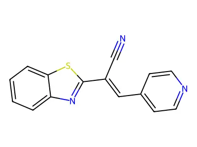 2-(1,3-Benzothiazol-2-yl)-3-pyridin-4-ylprop-2-enenitrile structure