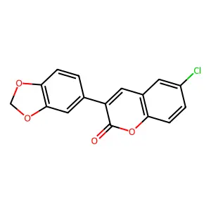 3-(benzo[d][1,3]dioxol-5-yl)-6-chloro-2H-chromen-2-one structure