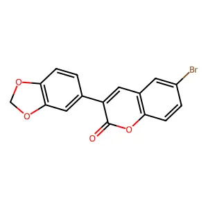 3-(benzo[d][1,3]dioxol-5-yl)-6-bromo-2H-chromen-2-one structure