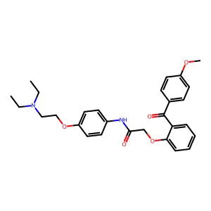 N-[4-(2-diethylaminoethyloxy)phenyl]-2-[2-(4-methoxybenzoyl)phenoxy]acetamide structure