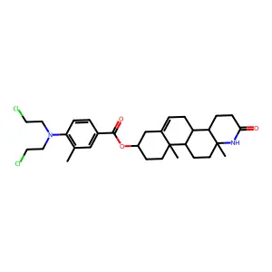 3-((4-(Bis(2-chloroethyl)amino)-3-methylbenzoyl)oxy)-17a-aza-D-homoandrost-5-en-17-one structure