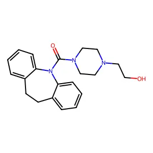 5,6-dihydrobenzo[b][1]benzazepin-11-yl-[4-(2-hydroxyethyl)piperazin-1-yl]methanone structure