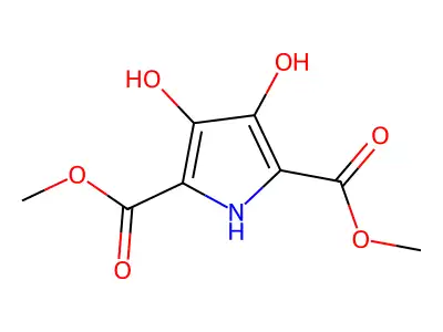 dimethyl 3,4-dihydroxy-1H-pyrrole-2,5-dicarboxylate structure