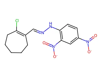 2-Chloro-1-cycloheptene-1-carboxaldehyde 2-(2,4-dinitrophenyl)hydrazone structure