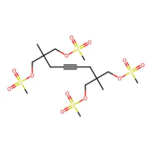 [2,7-dimethyl-8-methylsulfonyloxy-2,7-bis(methylsulfonyloxymethyl)oct-4-ynyl] methanesulfonate structure