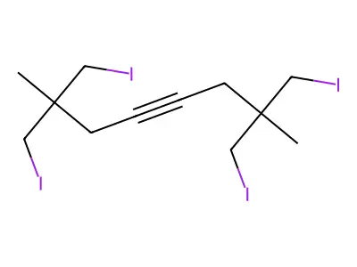 1,8-Diiodo-2,7-bis(iodomethyl)-2,7-dimethyloct-4-yne structure