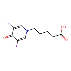 1-Pyridinevaleric acid, 1,4-dihydro-3,5-diiodo-4-oxo- structure