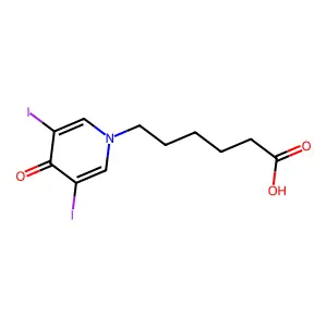1-Pyridinehexanoic acid, 1,4-dihydro-3,5-diiodo-4-oxo- structure