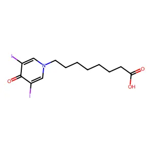 1-Pyridineoctanoic acid, 1,4-dihydro-3,5-diiodo-4-oxo- structure