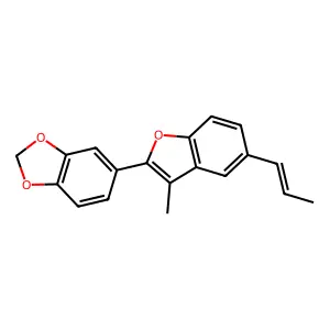 5-(3-Methyl-5-prop-1-enyl-1-benzofuran-2-yl)-1,3-benzodioxole structure