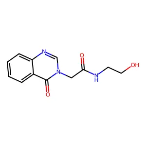 N-(2-hydroxyethyl)-2-(4-oxoquinazolin-3(4H)-yl)acetamide structure