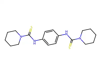 N-[4-(piperidine-1-carbothioylamino)phenyl]piperidine-1-carbothioamide structure