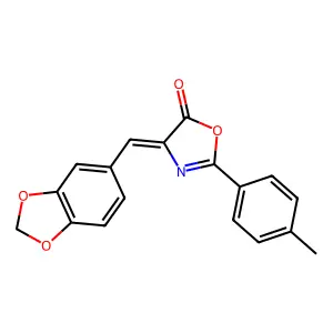 (4E)-4-(1,3-benzodioxol-5-ylmethylidene)-2-(4-methylphenyl)-1,3-oxazol-5(4H)-one structure