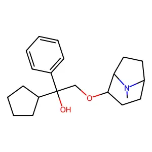 2-(2'-Cyclopentyl-2'-phenyl-2'-hydroxyethoxy)tropane structure