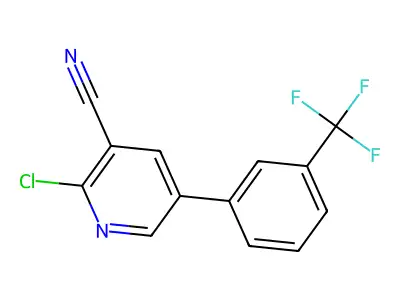2-Chloro-5-[3-(trifluoromethyl)phenyl]pyridine-3-carbonitrile structure