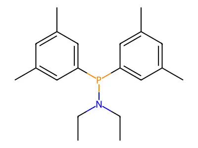 Bis(3,5-dimethylphenyl)diethylaminophosphine structure